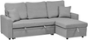 Eckschlafsofa 3-Sitzer NASSJO Kunstleinen Grau linksseitig Bild 4