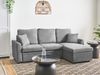 Eckschlafsofa 3-Sitzer NASSJO Kunstleinen Grau linksseitig Bild 3