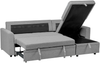 Eckschlafsofa 3-Sitzer NASSJO Kunstleinen Grau linksseitig Bild 5