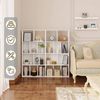 WOLTU Bücherregal mit 4 Ebenen, Regal mit 10 Fächern für Wohnzimmer Küche Büro, Standregal mit Kippschutz, als Raumteiler Aktenschrank DVD-Regal, 60 x 120 x 20 cm, aus Holzwerkstoff, weiß Bild 4