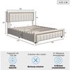 Simurq Stauraumbett Polsterbett 160x200 Beige mit Bettkasten, Bettkasten, gepolstertes Kopfteil, Lattenrost Bild 2