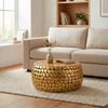 FINEBUY Couchtisch FB74465 Sofatisch Alu Wohnzimmertisch 66cm Loungetisch Metall Rund (Strukturierte Metalloberfläche mit moderner Wirkung), Kompakte Tischform für stilvolle Wohnbereiche Bild 2