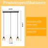 ZMH Pendelleuchte Esstisch Hängelampe Vintage 3 Flammig Esstischlampe Hängend E27 Hängeleuchte Metall Schwarz Esszimmerlampe Retro Industrial Pendellampe für Wohnzimmer Hotel Büro (ohne Leuchtmittel) Bild 4