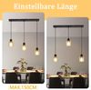 ZMH Pendelleuchte Esstisch Hängelampe Vintage 3 Flammig Esstischlampe Hängend E27 Hängeleuchte Metall Schwarz Esszimmerlampe Retro Industrial Pendellampe für Wohnzimmer Hotel Büro (ohne Leuchtmittel) Bild 3