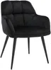 Vente-unique - PEGA Stuhl SamtStoff Schwarz - B 62 cm x H 78 cm x L 58,5 cm Bild 3