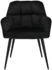 Vente-unique - PEGA Stuhl SamtStoff Schwarz - B 62 cm x H 78 cm x L 58,5 cm Bild 2