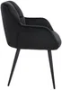 Vente-unique - PEGA Stuhl SamtStoff Schwarz - B 62 cm x H 78 cm x L 58,5 cm Bild 4