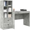 vidaXL Schreibtisch mit Schubladen mit Regal 2 pcs Beton Grau 3337364 Bild 3