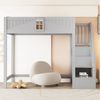 Flieks Hochbett Kinderbett 90x200 cm mit Stauraumtreppe (Links und Rechts Austauschbar) Bild 3