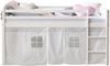 Hochbett Kinderbett Kiefer Leiter Vorhang grau Stern 90x200 Jugendbett Bild 5
