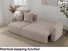 MEBLINI Schlafcouch mit Bettkasten - 238 x 142 x 73 cm - Beige Cordstoff - DAVE - Kleines Ecksofa mit Schlaffunktion - Sofa mit Relaxfunktion und Kissen - Kleine Couch L-Form - Eckcouch Bild 5