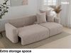 MEBLINI Schlafcouch mit Bettkasten - 238 x 142 x 73 cm - Beige Cordstoff - DAVE - Kleines Ecksofa mit Schlaffunktion - Sofa mit Relaxfunktion und Kissen - Kleine Couch L-Form - Eckcouch Bild 4