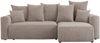 MEBLINI Schlafcouch mit Bettkasten - 238 x 142 x 73 cm - Beige Cordstoff - DAVE - Kleines Ecksofa mit Schlaffunktion - Sofa mit Relaxfunktion und Kissen - Kleine Couch L-Form - Eckcouch Bild 1