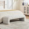 YakoHome Bank Elfenbein 160 x 51 x 45 cm – Gepolsterte Chenille-Bank mit Holzrahmen, modernes Design, einfache Montage Bild 2
