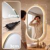 CLP Badspiegel oval rahmenloser Wandspiegel dimmbar mit LED-Beleuchtung Barbora,60x90 cm Bild 2