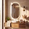 CLP Badspiegel oval rahmenloser Wandspiegel dimmbar mit LED-Beleuchtung Barbora,60x90 cm Bild 3
