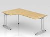 Winkeltisch BS82 C-Fuß 200x120cm 90° Nussbaum Gestellfarbe: Silber Bild 4