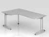 Winkeltisch BS82 C-Fuß 200x120cm 90° Nussbaum Gestellfarbe: Silber Bild 5