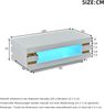 Merax Couchtisch 100*50*35cm mit ausgehöhlter Mitte zur Aufbewahrung, kaffeetisch, teetish hochglänzender LED-Streifenbeleuchtung, aus Spanplatte, weiß Bild 4