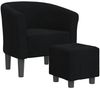 vidaXL Clubsessel mit Fußhocker Schwarz Stoff 356439 Bild 2