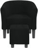 vidaXL Clubsessel mit Fußhocker Schwarz Stoff 356439 Bild 3