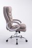 Bürostuhl SOUK Stoff - 116x68x77, Taupe Stoff Metall in Chromoptik Gestell ergonomische Bürostühle Homeoffice Stuhl mit Rollen Bild 3