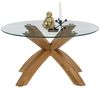 Couchtisch Bisira in Glas und Asteiche massiv rund 80 cm Bild 5