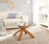Couchtisch Bisira in Glas und Asteiche massiv rund 80 cm Bild 2