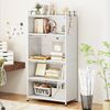 5-stöckiger Küchenschrank freistehender Metallvorratsschrank mit 4 Klapptüren Weiß Bild 4
