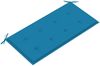 vidaXL Gartenbank mit Blauer Auflage 112 cm Massivholz Teak 3062653 Bild 5