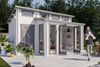 Alpholz Gartenhaus Lausitz mit Anbau Gartenhaus aus Holz in Pinie Holzhaus mit 70 mm Wandstärke Blockbohlenhaus mit Montagematerial Bild 2