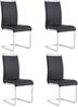 Freischwinger 4er-Set in Schwarz, 42 x 54 x 100 cm – mit Kunstlederbezug und verchromtem Metallgestell Bild 3