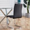 Freischwinger 4er-Set in Schwarz, 42 x 54 x 100 cm – mit Kunstlederbezug und verchromtem Metallgestell Bild 2