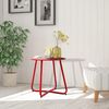 Runder Metall Beistelltisch 45x45H cm Garten Couchtisch Rot Verstellbarer Bild 2