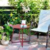 Runder Metall Beistelltisch 45x45H cm Garten Couchtisch Rot Verstellbarer Bild 4