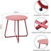 Runder Metall Beistelltisch 45x45H cm Garten Couchtisch Rot Verstellbarer Bild 3