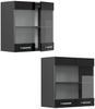 Küchenglasschrank R-Line Schwarz Hochglanz 60 cm Vicco Bild 5