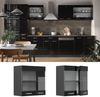 Küchenglasschrank R-Line Schwarz Hochglanz 60 cm Vicco Bild 2