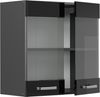 Küchenglasschrank R-Line Schwarz Hochglanz 60 cm Vicco Bild 4