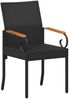 vidaXL Gartenstühle 2 pcs Schwarz und Türkis Poly-Rattan und Akazie 42025884 Bild 5