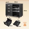 DEVAISE Aktenschrank Rollcontainer mit 3 abschließbaren Schubladen & offenem Fach, (80×40×63 cm) mobiler Aktenschrank auf Rollen, Hängeregistratur Letter Bild 3
