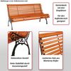Gartenbank HWC-O24, Sitzbank Parkbank Holzbank 3-Sitzer, Gusseisen Holz Kiefer, 160cm ~ teak Bild 2