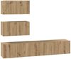 vidaXL TV-Schrankset Wandmontiert 4 pcs Artisan-Eiche Holzwerkstoff 3393395 Bild 2