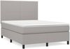 vidaXL Boxspringbett mit Matratze Hellgrau 140x190 cm Stoff 3141609 Bild 2