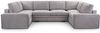 AX LIVING Ecksofa grau Treville U Wohnlandschaft XXL U Form Bild 3