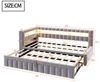 Merax Daybett mit LED-Beleuchtung und Ladeanschluss (Tagesbett Schlafsofa Sofabett Kinderbett, 1 tlg), Polsterbett 90x200cm mit Ausziehbett 90x190cm & Ablagefach, Samtbezug Bild 4