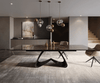 Esstisch Edge 200-300x100 Keramik Emperador Extra Lucidato Dunkelbraun W-Gestell Schwarz ausziehbar Bild 2