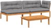 vidaXL 3-tlg. Garten-Sofagarnitur aus Paletten mit Kissen Akazienholz 3209446 Bild 2