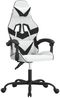 vidaXL Gaming-Stuhl Drehbar Weiß und Schwarz Kunstleder 349553 Bild 2