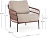 Gartensessel Aitalia aus Metall, modernes Design, Java Rot, gepolstert, abnehmbare Kissen Bild 3